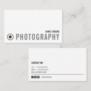 Cartão De Visita Fotógrafo preto e branco a negros