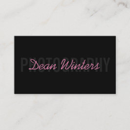 Cartão De Visita Fotógrafo preto-rosa minimalista