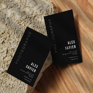 Cartão De Visita fotógrafo preto simples