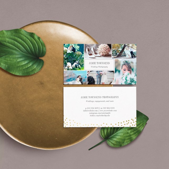 Cartão De Visita Fotógrafo Profissional de Colagem de Fotos de Pont (Criador carregado)