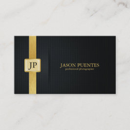 Cartão De Visita Fotógrafo profissional Dourado e preto elegante