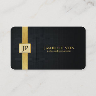 Cartão De Visita Fotógrafo profissional Dourado e preto elegante
