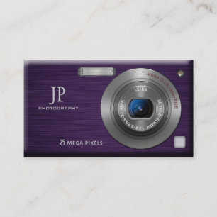 Cartão De Visita Fotógrafo roxo do profissional da câmara digital