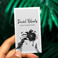 Fotógrafo Segurando Câmera Elegante Fotografia Bu