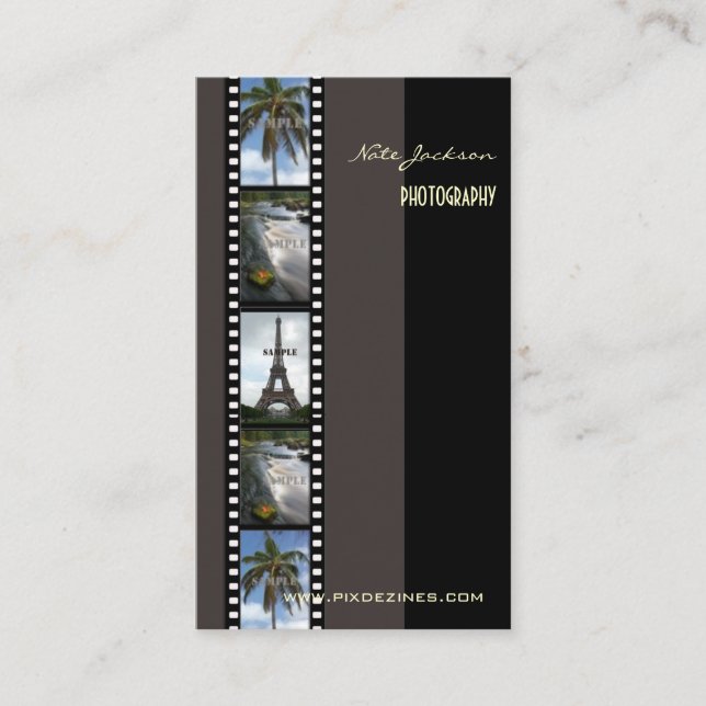 Cartão De Visita Fotos de fotógrafo fontes modelo/desativadas (Frente)