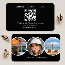 Cartão De Visita Fotos de perfil contemporâneo Código QR personaliz