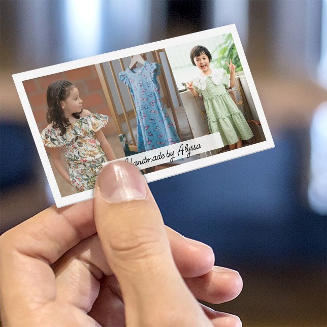 Cartão De Visita Fotos de produto feitas à mão pelo Criador de pequ (Custom Photos handmade business card)