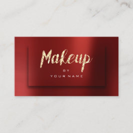 Cartão De Visita Foxier Dourado Burgundy Typoógrafo Makeup Artista 