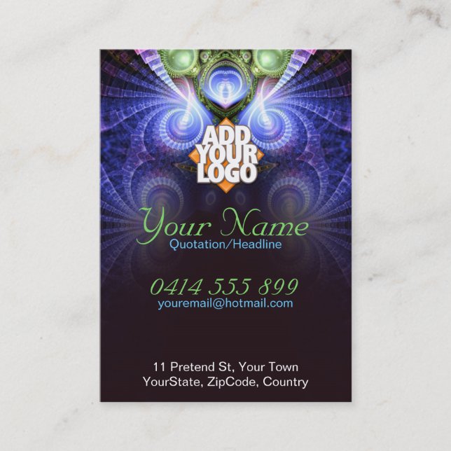 Cartão de visita Fractal de espiral mágica (Frente)