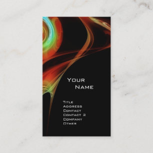 Cartão De Visita FRACTAL ROSA 3 verde azul claro