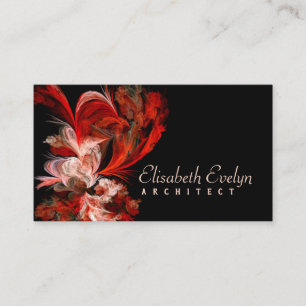 Cartão De Visita Fractal Vermelho E Branco