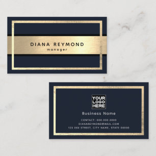 Cartão De Visita Fragmento Dourado Elegante Escuro Profundo/azul es