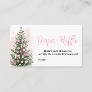 Cartão De Visita Fralda de Natal rosa Raffle