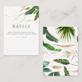 Cartão De Visita Fralda Raffle Chá de fraldas de Folhagem Exótica