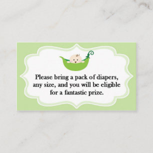 Cartão De Visita Fralda Raffle Sweet Pea Chá de fraldas