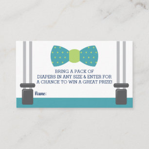 Cartão De Visita Fralda Raffle Ticket, Arco Tie Chá de fraldas