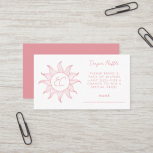 Cartão De Visita Fralda Sunshine - Chá de fraldas da placa Raffle r