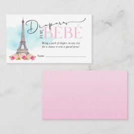 Cartão De Visita Fraldas para a Fralda Bébé Raffle Insert