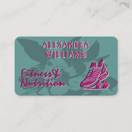 Cartão De Visita Framboesa Azul Flourished Fitness & Nutrição