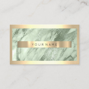 Cartão De Visita Frame Dourado Moderno ProfissionalMint Marble