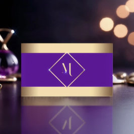 Cartão De Visita Frame Dourado Na moda roxo Moderno