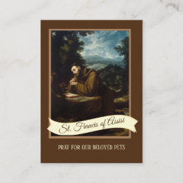 Cartão De Visita Francisco de Assisi, para os animais sagrados