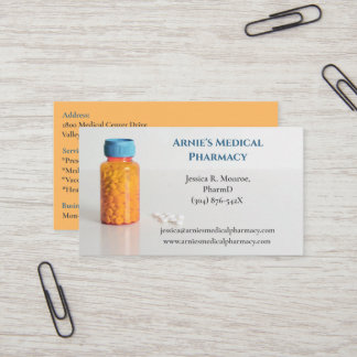 Cartão De Visita Frasco Azul Frasco Farmacêutico