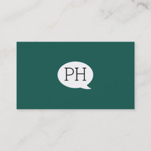 Cartão De Visita Frasco de Bolha de Conversa Monograma de Tipo Seri