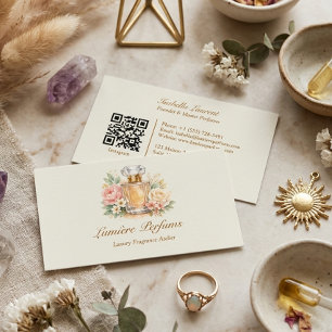 Cartão De Visita Frasco de Perfume Floral em Aquarela Elegante Frag
