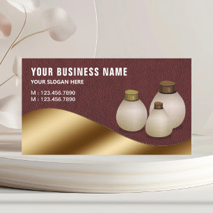 Cartão De Visita Frasco de Perfume Óleo Aroma Dourado Metálico em C