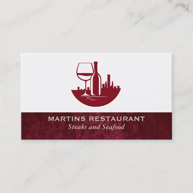 Cartão De Visita Frasco de Vidro | Linha Skyline da Cidade (Frente)