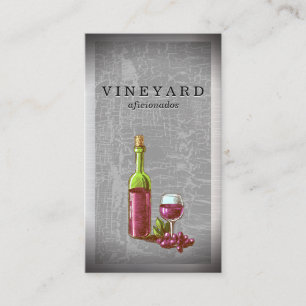 Cartão De Visita Frasco de vinho e Vintage esboço