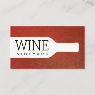 Cartão De Visita Frasco de vinho  Textura de couro
