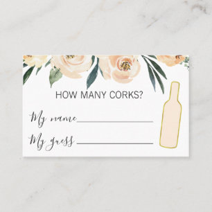 Cartão De Visita Frasco Dourado Com Quantos Bilhetes De Corks