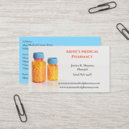 Cartão De Visita Frascos Azuis Laranja Farmacêuticos