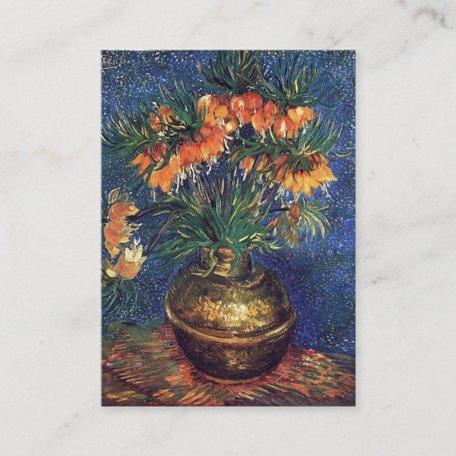 Cartão De Visita Fraturas em um Vaso de Cobre por Van Gogh. (Frente)