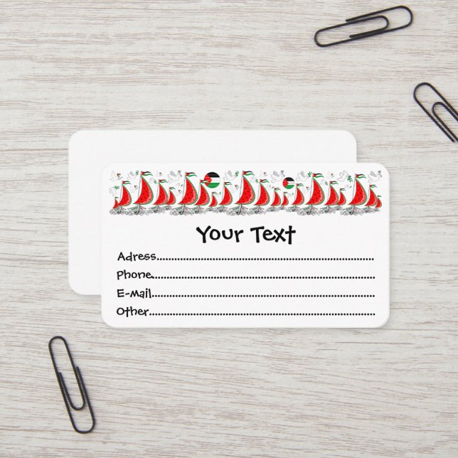 Cartão De Visita Freedom Global Sumud Flotilla Boats para Gaza (Frente/Verso In Situ)