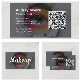 Cartão De Visita Freelance Makeup Artist Chic Design