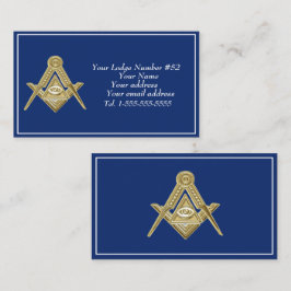 Cartão De Visita Freemason Freemasonry Símbolo Masonic Blue