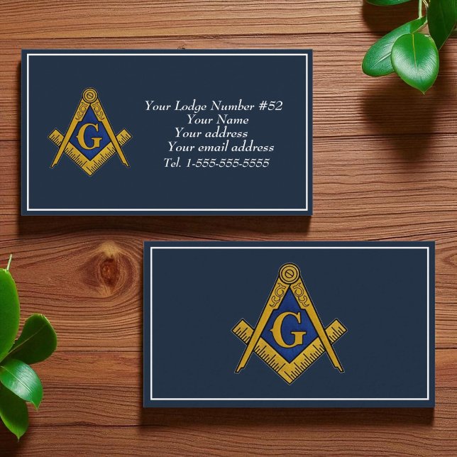 Cartão De Visita Freemason Freemasonry Símbolo Masonic Blue (Criador carregado)