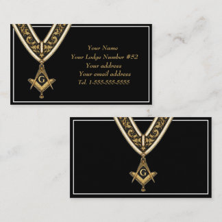 Cartão De Visita Freemason Freemasonry Symbol Masonic Black Gold