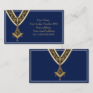Cartão De Visita Freemason Freemasonry Symbol Masonic Blue Gold