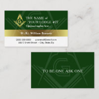 Freemason Green e Dourada Masonic
