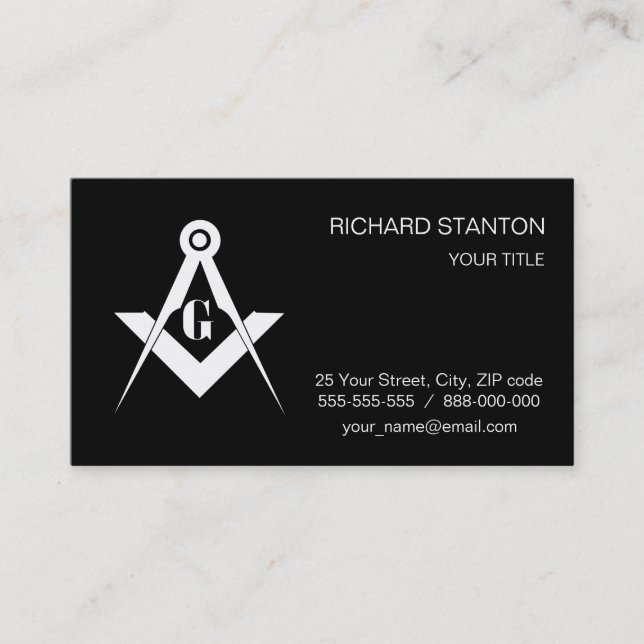 Cartão De Visita Freemasonry symbol (Frente)