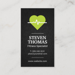 Cartão De Visita Frequência cardíaca verde