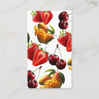 Cartão De Visita Fresh Fruit Pattern – Strawberry, Cherry & Mango A