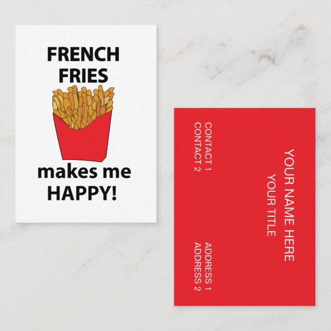 Cartão De Visita Fries franceses de Comida rápida - Fries franceses (Frente/Verso)