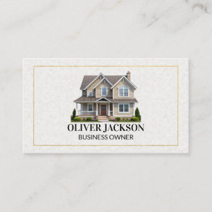 Cartão De Visita Fronteira Dourada   Ícone Residencial   Textura em