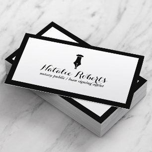 Cartão De Visita Fronteira Minimalista do Agente de Assinação de Em