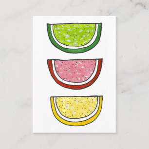 Cartão De Visita Fruta brilhante Fatia Candies Candy Compra Comida 